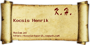 Kocsis Henrik névjegykártya