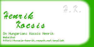 henrik kocsis business card